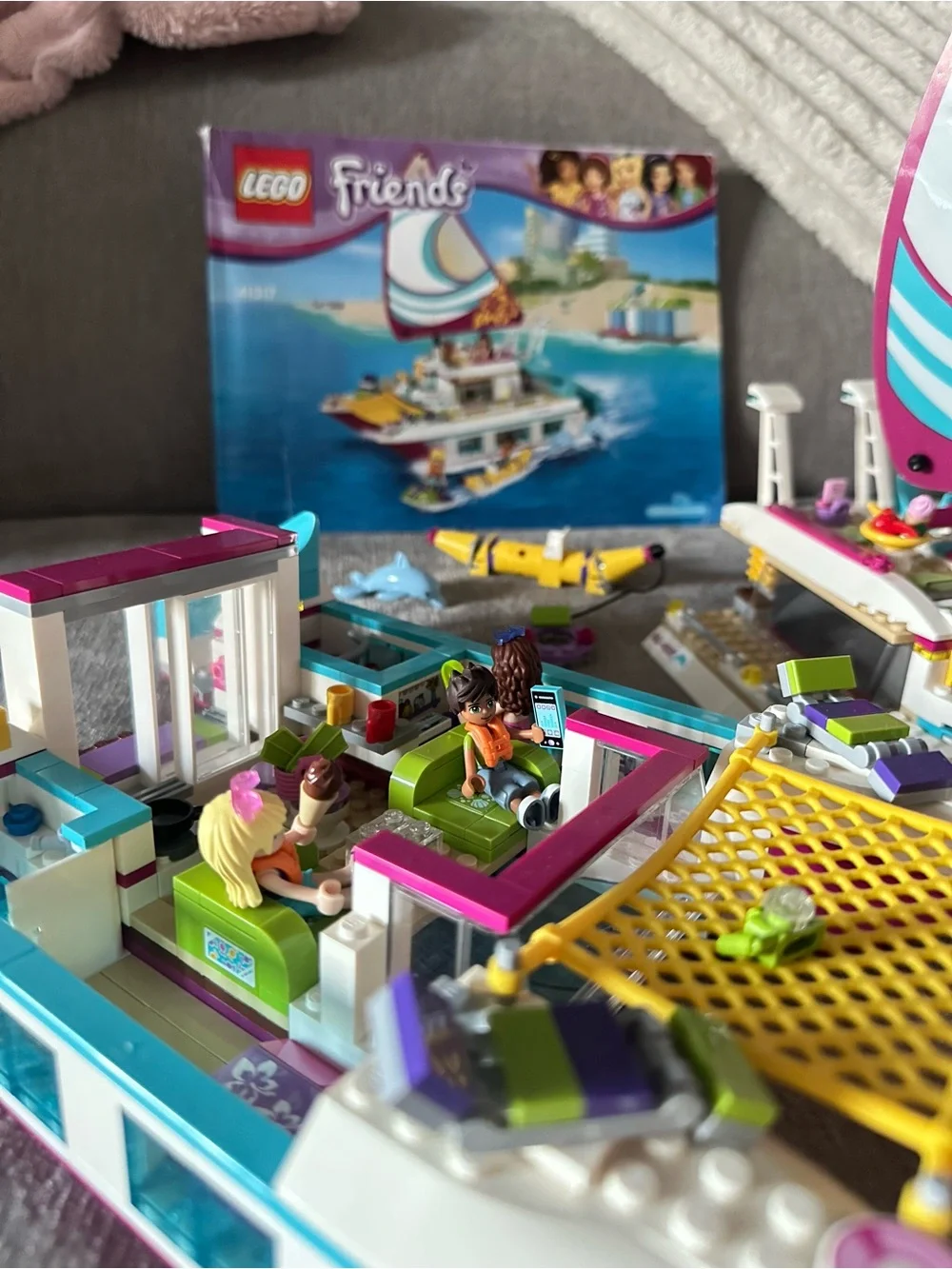 LEGO Friends 41317 Sunshine Catamaran Sailboat Retired Playset with Figures
